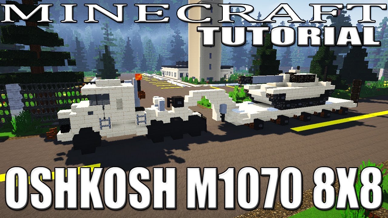 MINECRAFT / HYTALE : Military Tank Transporter Tractor Unit Tutorial (Oshkosh M1070 8X8)