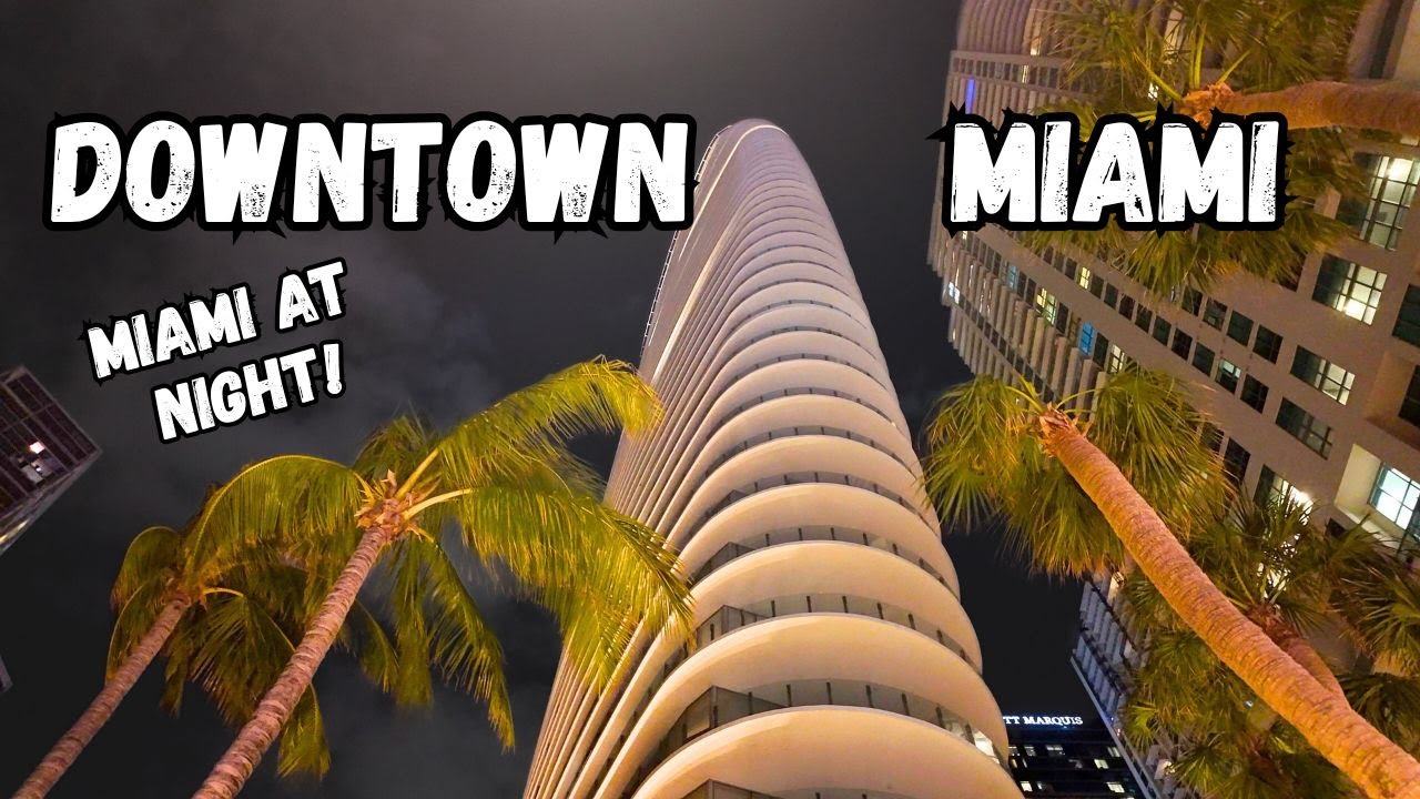 Walking Downtown Miami AT NIGHT! | MIAMI FLORIDA VIRTUAL TOUR 🌴