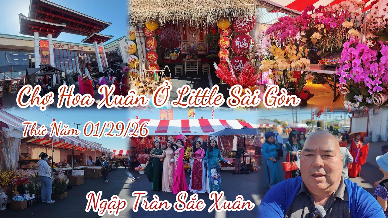 Chợ Hoa Xuân Ở Little Sài Gòn Phước Lộc Thọ.Xuân Đã Về Ngập Tràn Sắc Xuân 