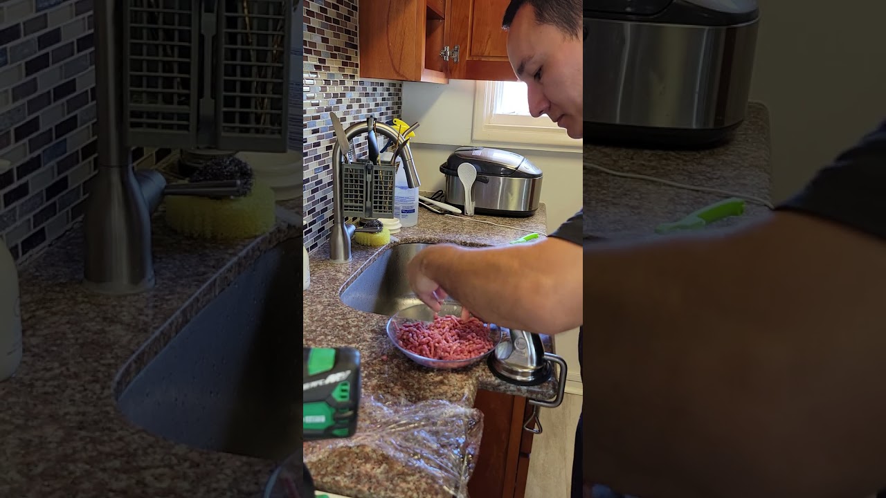 Using a Metabo HPT Hammer Drill with a Manual Meat Grinder