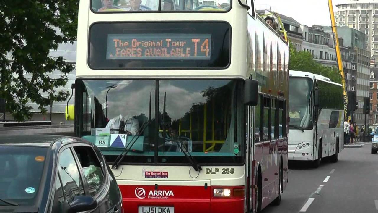 Open top London tour buses at Hyde Park corner 1st June 2014
