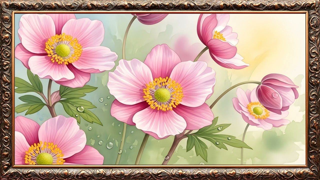 Blossom Serenity Painting  Spring Frame TV Art 4K  Romantic Flower Screensaver
