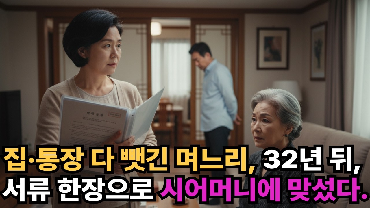 집과 통장 다 뺏긴 며느리, 32년 뒤, 서류 한장으로 시어머니에 맞섰다