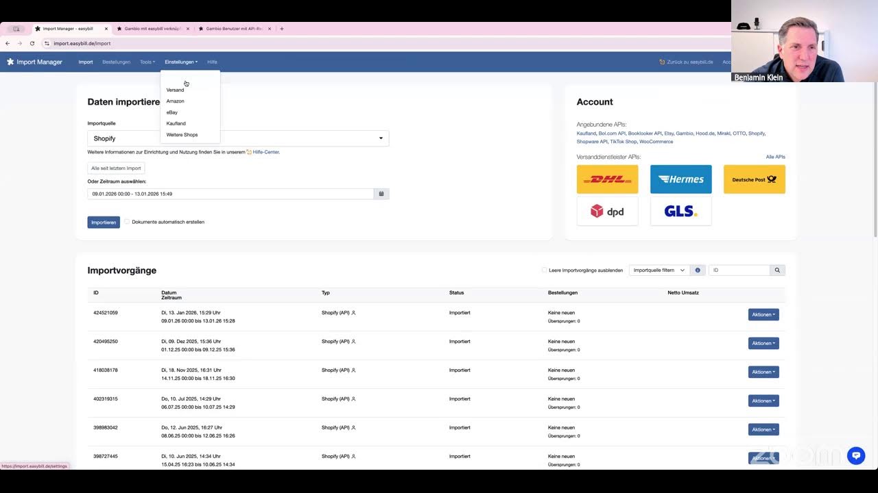 Einstieg in easybill für Onlinehändler