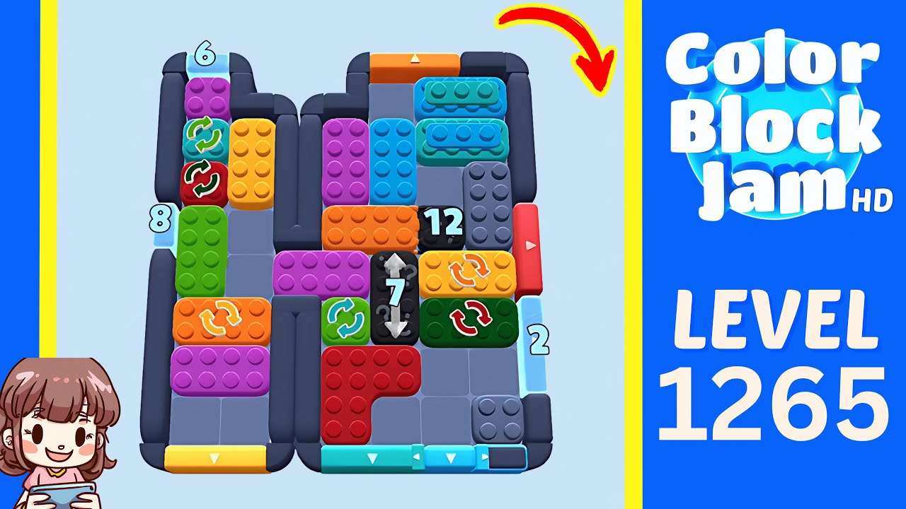 Color Block Jam Level 1265 Solution Walkthrough