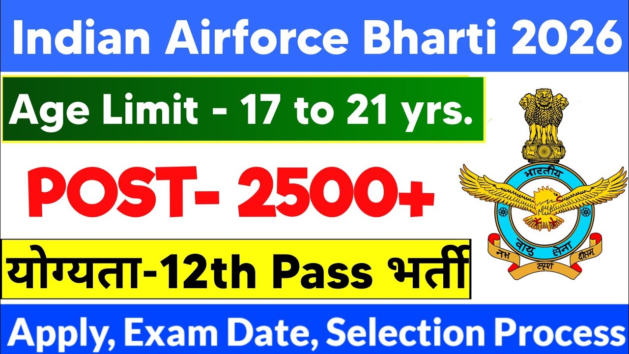 Airforce Agniveer New Vacancy 2026 | Airforce 1/2027 Notification | Airforce Online Form fillup 2026