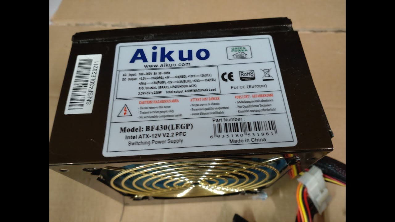 Alimentation pc Aikuo BF340 Danger !!