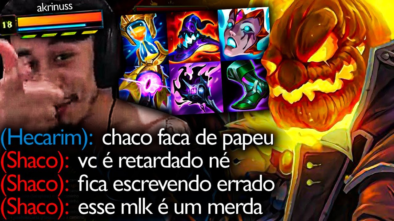 *JOGÃO* JOGUEI DE HECARIM AP CONTRA O AKRINUSS E ELE TILTOU AO VIVO KKKKKKKK