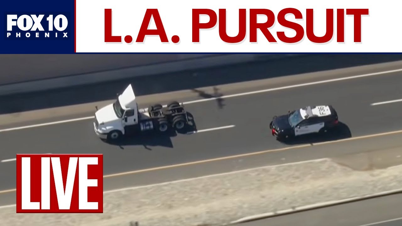 🔴 LIVE: Stolen big rig police chase in Los Angeles l FOX 10 Phoenix