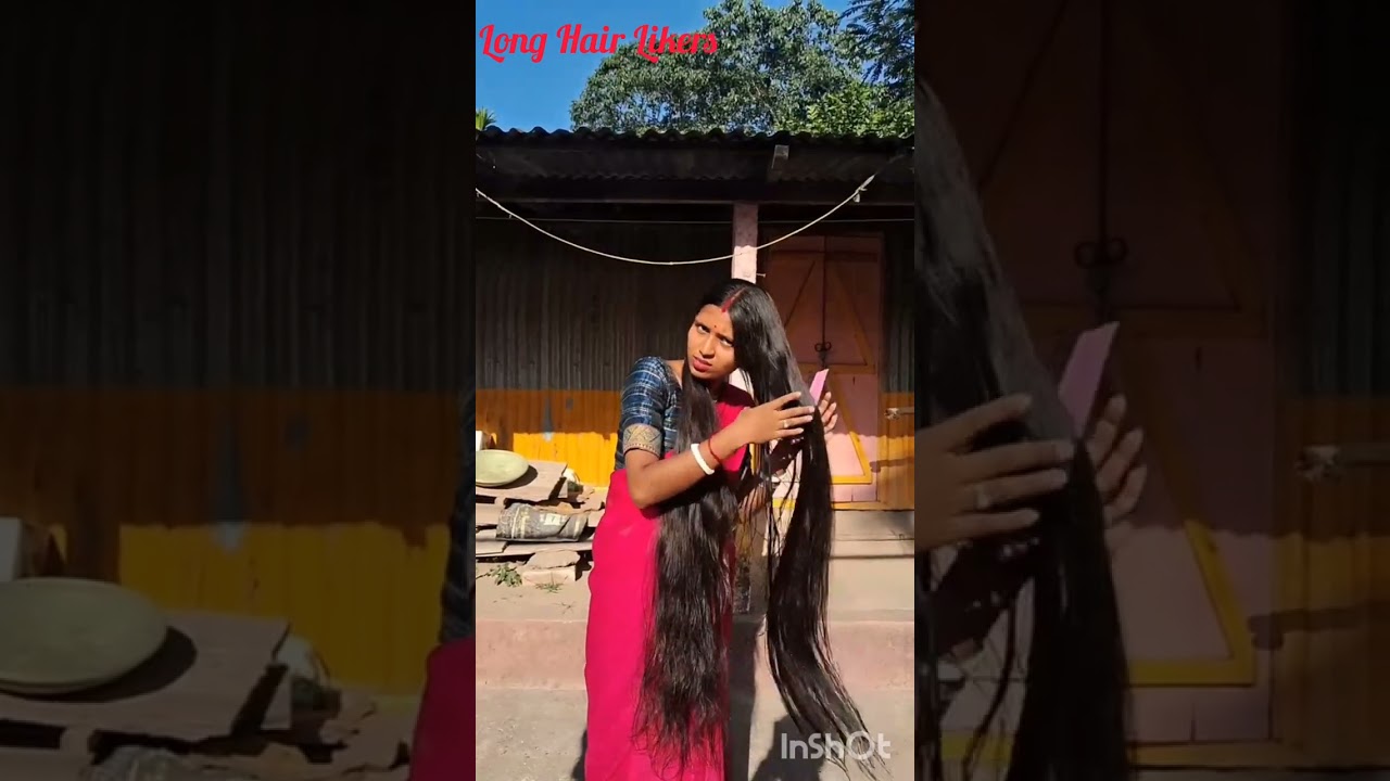 Model Laxmi's wet Hair Bride With Flowers - Part1@Long Hair Likers YouTube Channel 