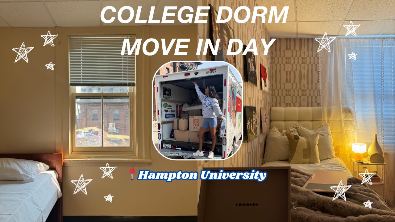 COLLEGE MOVE IN DAY|  Hampton University dorm room tour, freshman year