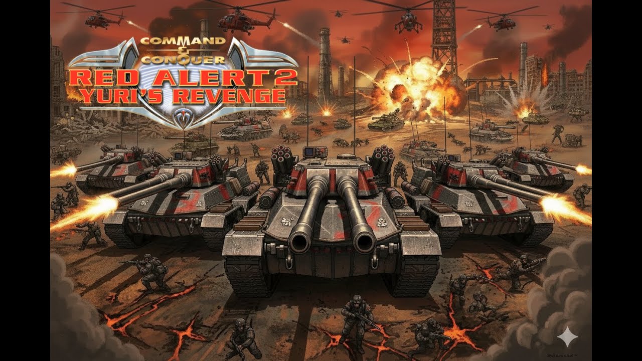 С&C Red Alert 2 : Yuri's Revenge | Libya 1 VS 7 BRUTAL AI random GAMEPLAY