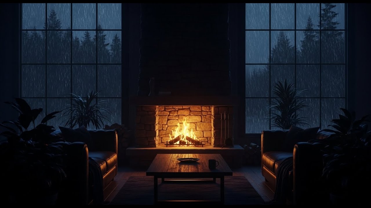 Calming Rainy Forest Ambience with Piano Music for Studying Focus and Calmness