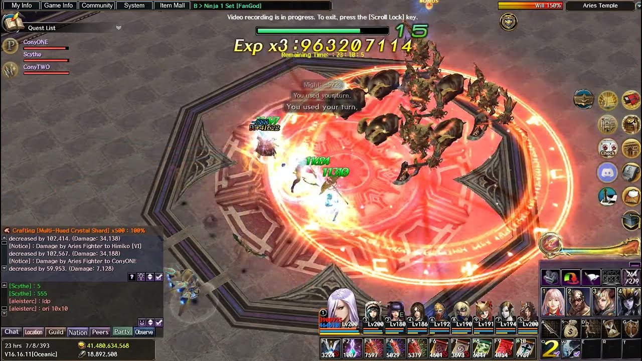 Elementalist & Empress nice Fram 12Temples [[Aries 41 Monsters 40 Min]]  Atlantica  server oceanic