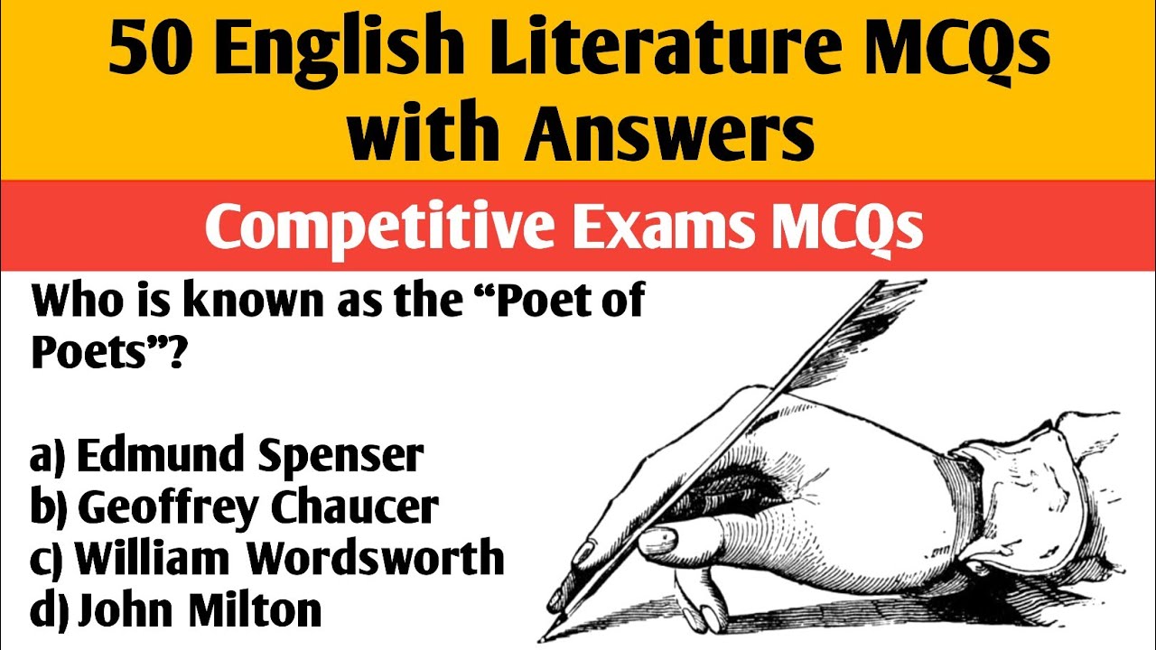 50 English Literature MCQs | Competitive Exam Preparation | CSS, UGC NET, UPSC, PMS, GRE, SAT, PGTRB