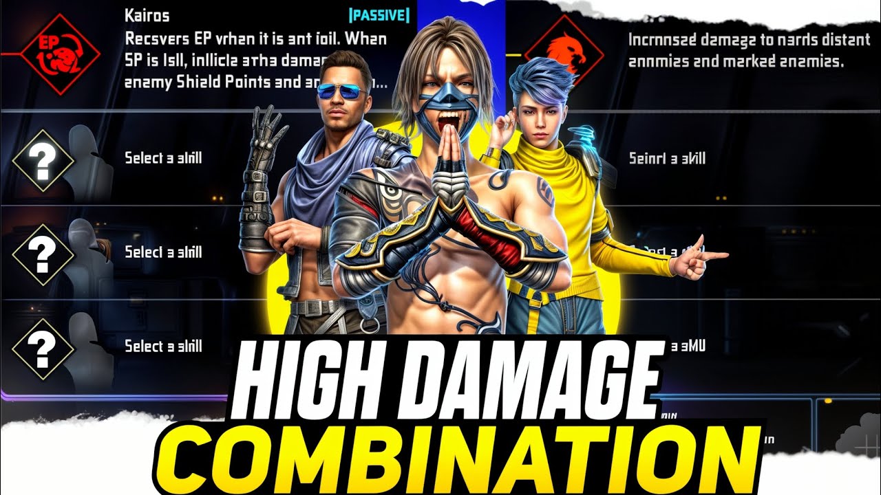HIGH DAMAGE CHARACTER COMBINATION 🤯😱 || BEST CHARACTER COMBINATION 💥🤯 || GARENA FREE FIRE
