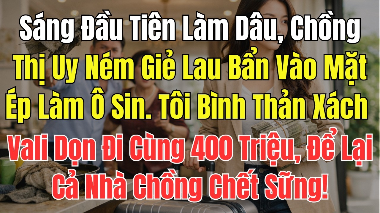 Sáng Đầu Tiên Làm Dâu, Chồng Thị Uy Ném Giẻ Lau Bẩn Vào Mặt Ép Làm Ô Sin. Tôi Bình Thản Xách Vali...