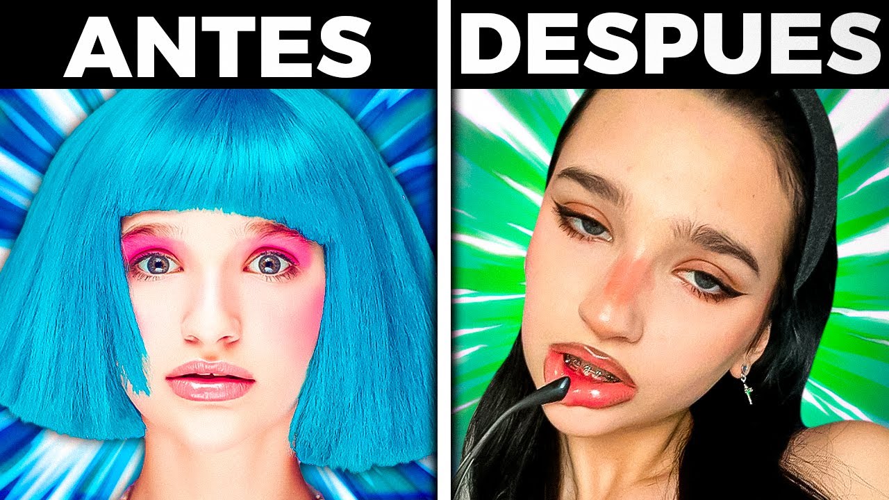 LA TIK TOKER RUSA del PELO AZUL CAMBIO MUCHO