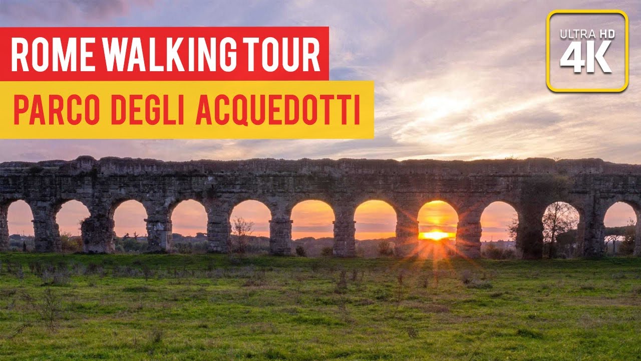 Parco degli Acquedotti - Rome Walking Tour (4K ULTRA HD)