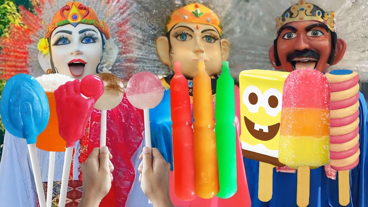 ONDEL ONDEL MAKAN PERMEN LOLIPOP MINTA ES KRIM DAN ES KIKO, KELUAR UPIN IPIN JADI KETAWA