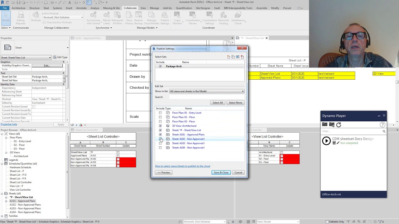 Dynamo script to automate process of approved Revit sheets published to BIM 360