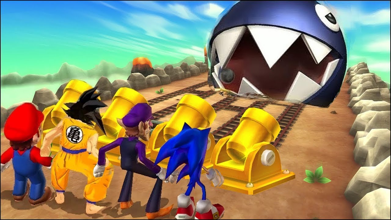 Mario Party 9 MiniGames Sonic Vs Waluigi Vs Goku Vs Mario (Master Difficulty)