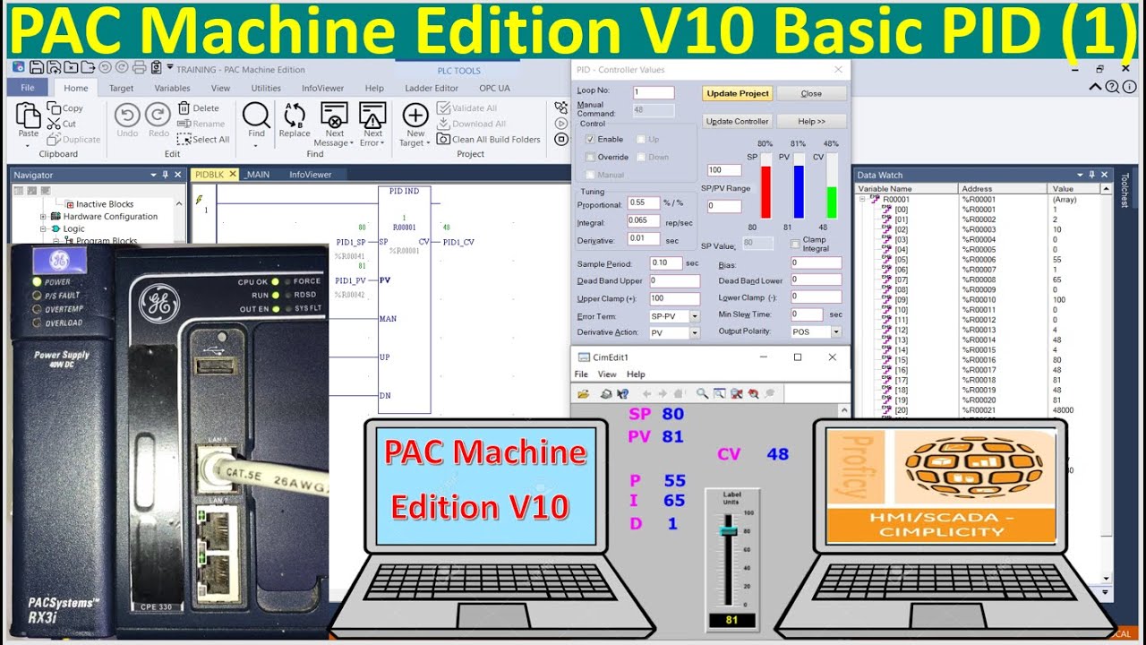 PAC Machine Edition V10 PID library block simulation| Emerson PLC & Software| PLC GE projects