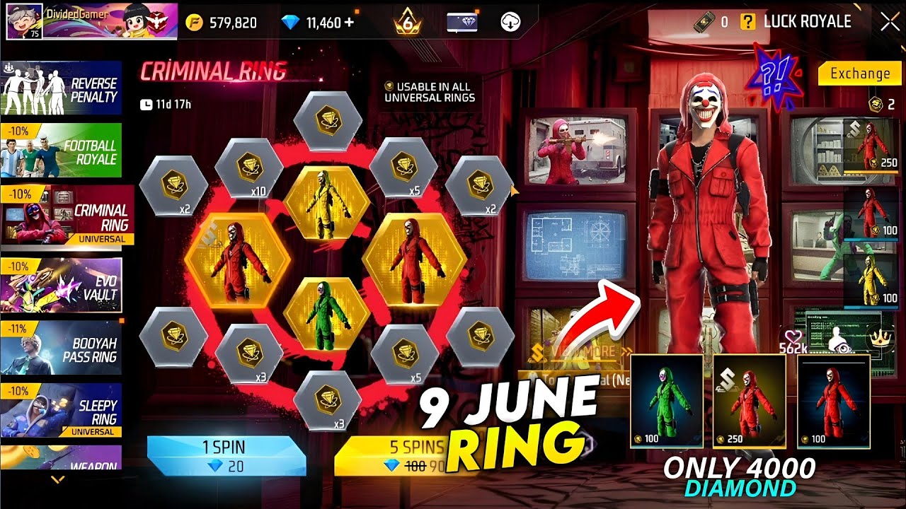 Criminal Bundle Return Free Fire💎🤯 l Next Ring Event Ff l Ff New Event l Free Fire New Event