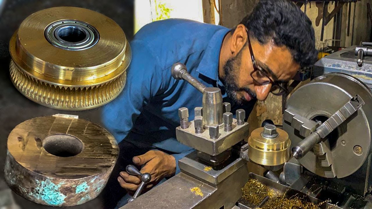 Amazing Whirling Process of Cutting Worm Gear Threads On Lathe Machine in Local Workshop
