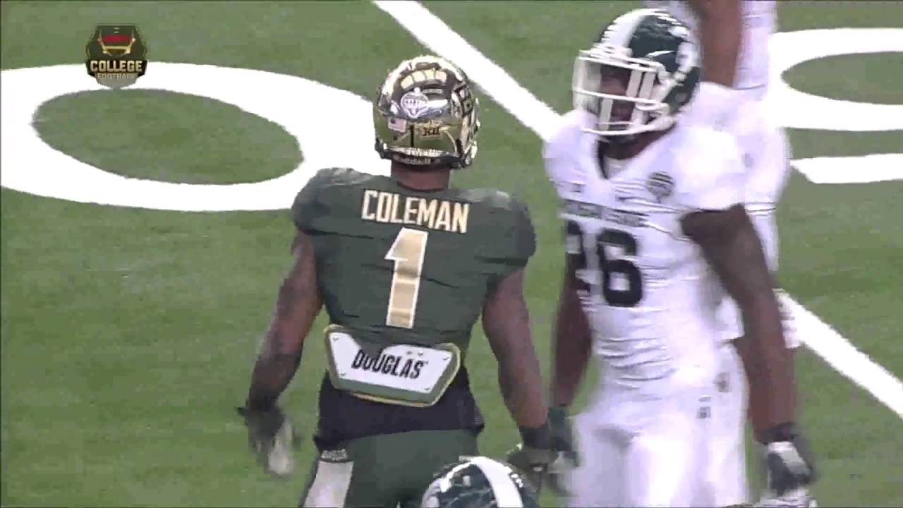 Petty 36 yd pass to Coleman, Baylor v MSU 2015 Cotton Bowl
