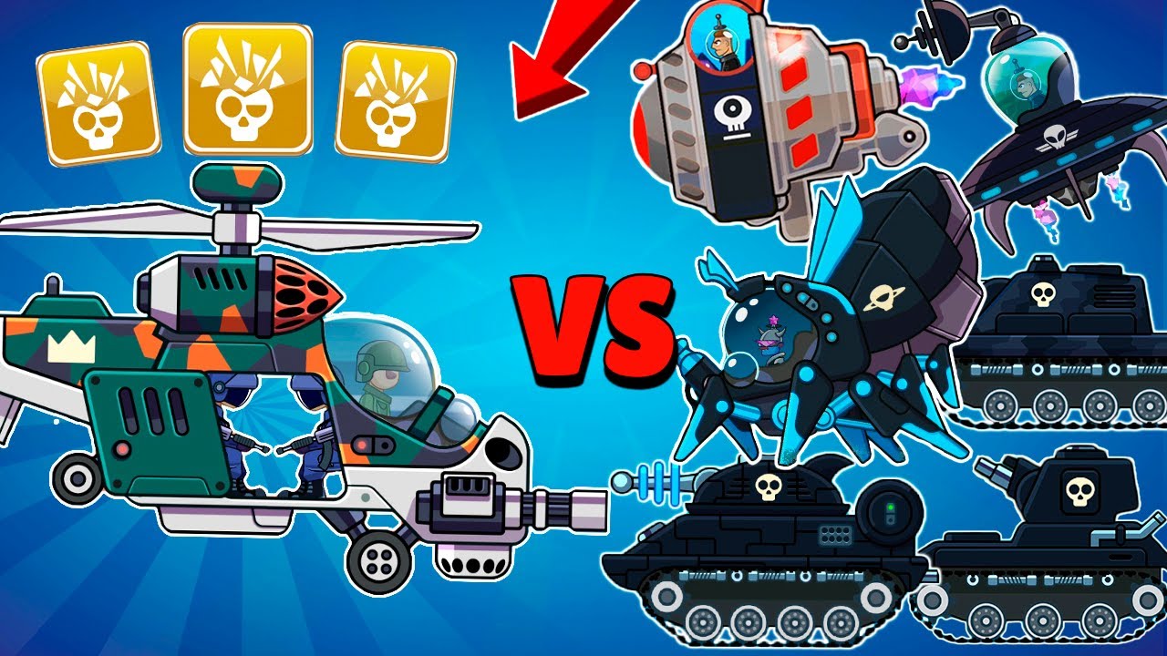HELICOPTER STALKER and HEADSHOT BOOSTER VS ALL BOSSES in Hills of Steel. Tank Boss Battle