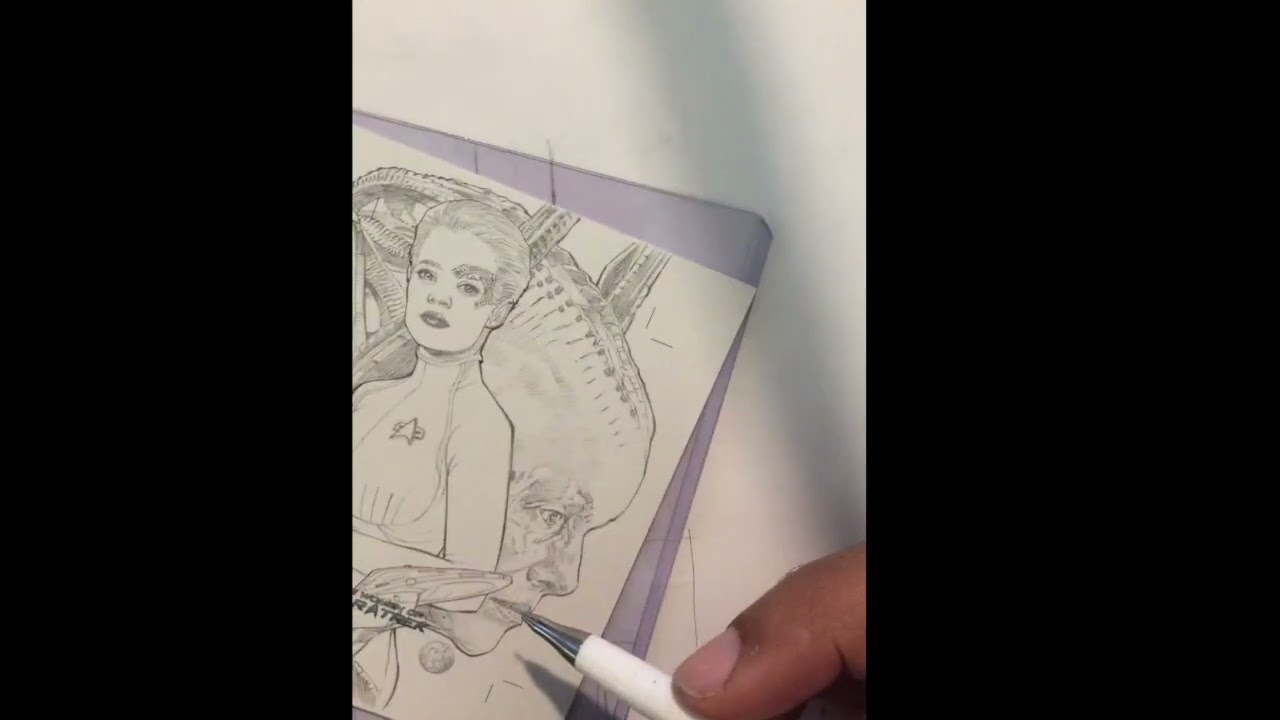 STAR TREK: Women of Star Trek 7of9 Artist Proof Sketch Card adding details