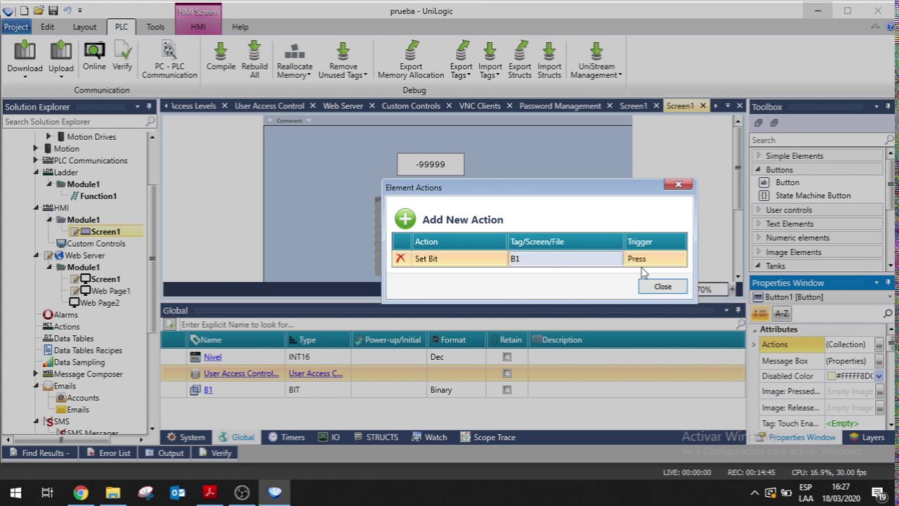 VNC y WebServer Unistream/Unilogic Unitronics