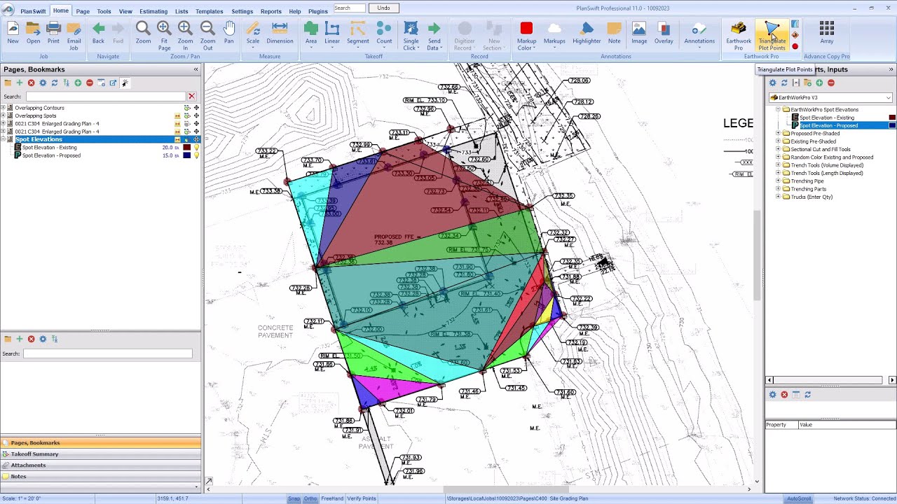 Earthwork Pro - Working with Spot Elevations