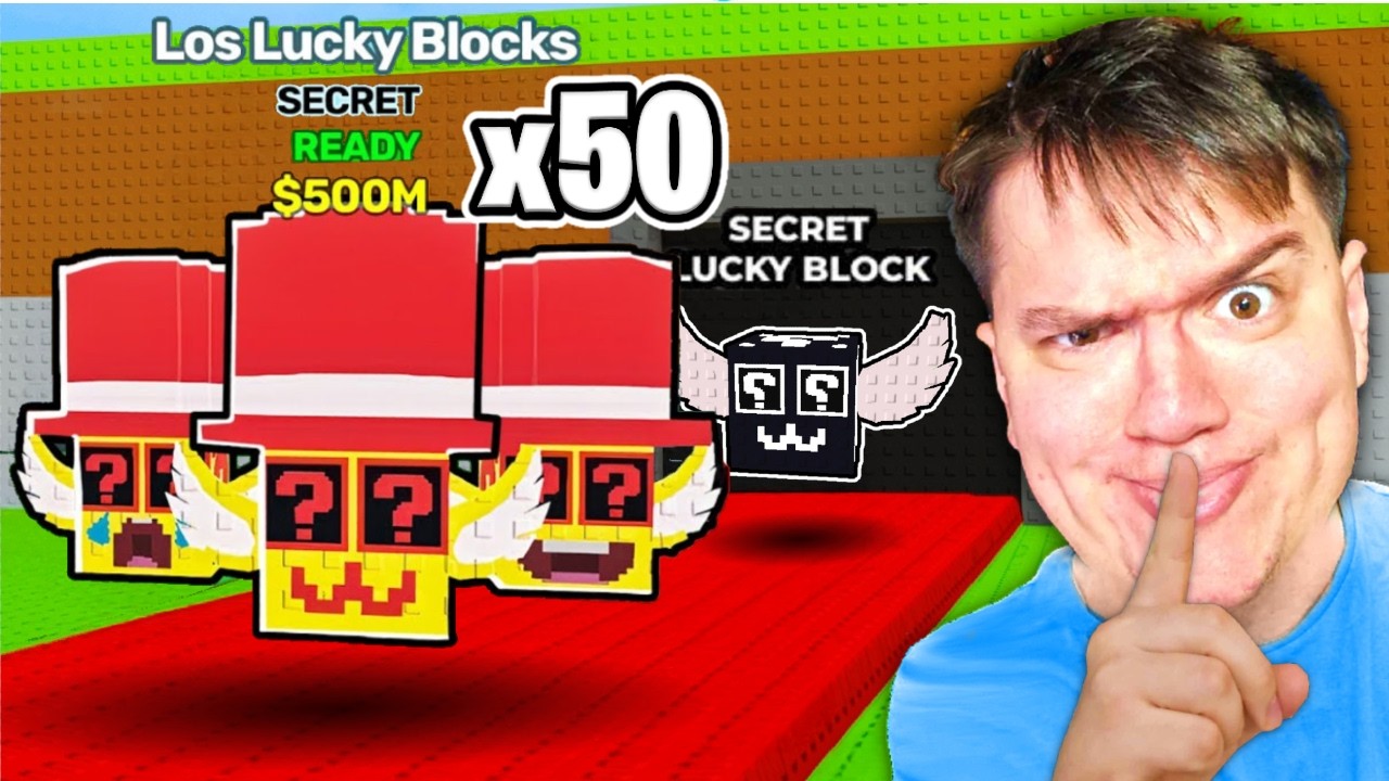 Unboxing 50 SECRET LUCKY BLOCKS si Los Lucky Blocks in Steal a Brainrot
