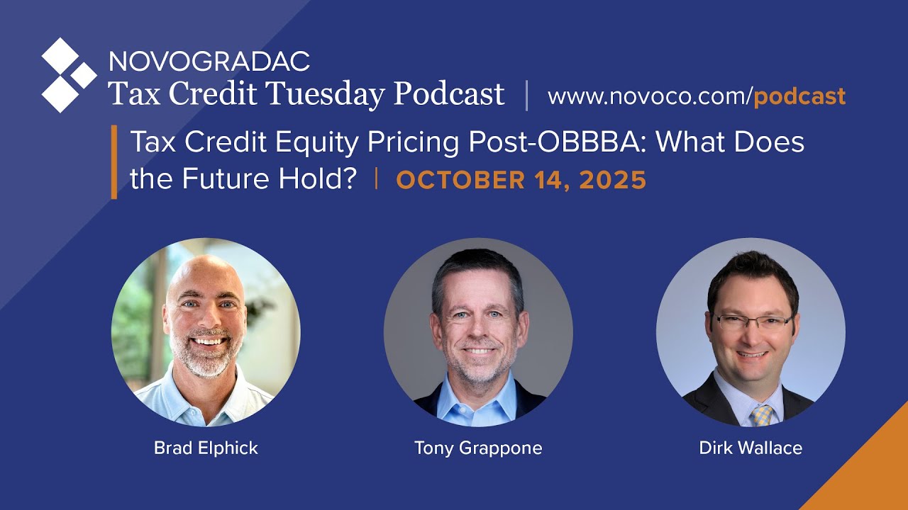 Oct  14, 2025  Tax Credit Equity Pricing Post OBBBA  What Does the Future Hold