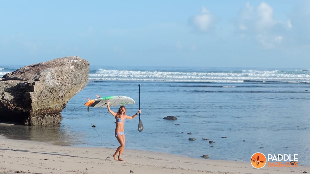 Sarah SUP Surf Paddle Barbados 2015