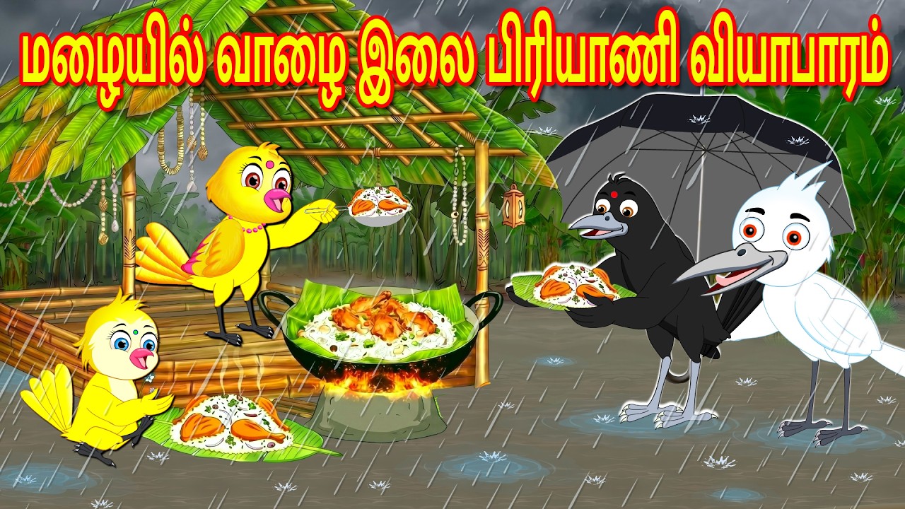 BANANA LEAF BIRYANI BUSINESS IN THE RAIN | MORAL STORY IN TAMIL |TAMIL STORIES |BUJJI BIRDS TV TAMIL