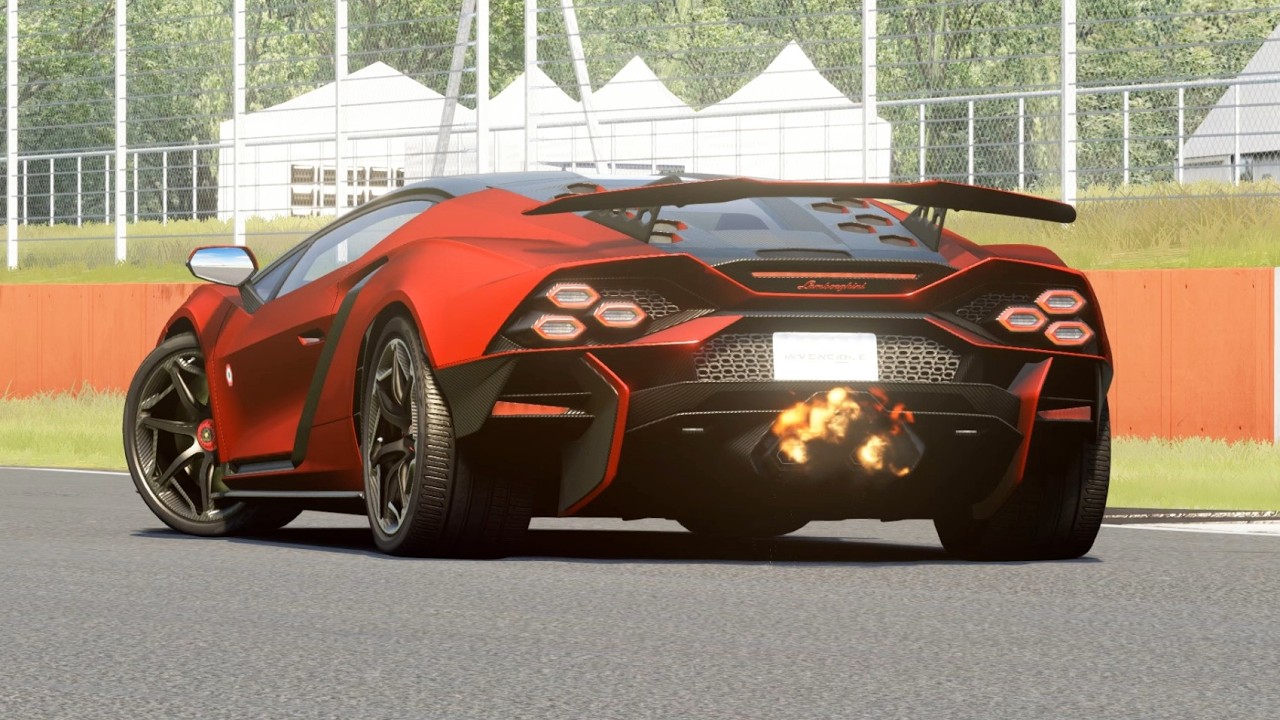 Lamborghini Invencible Flames of Fire at Silverstone