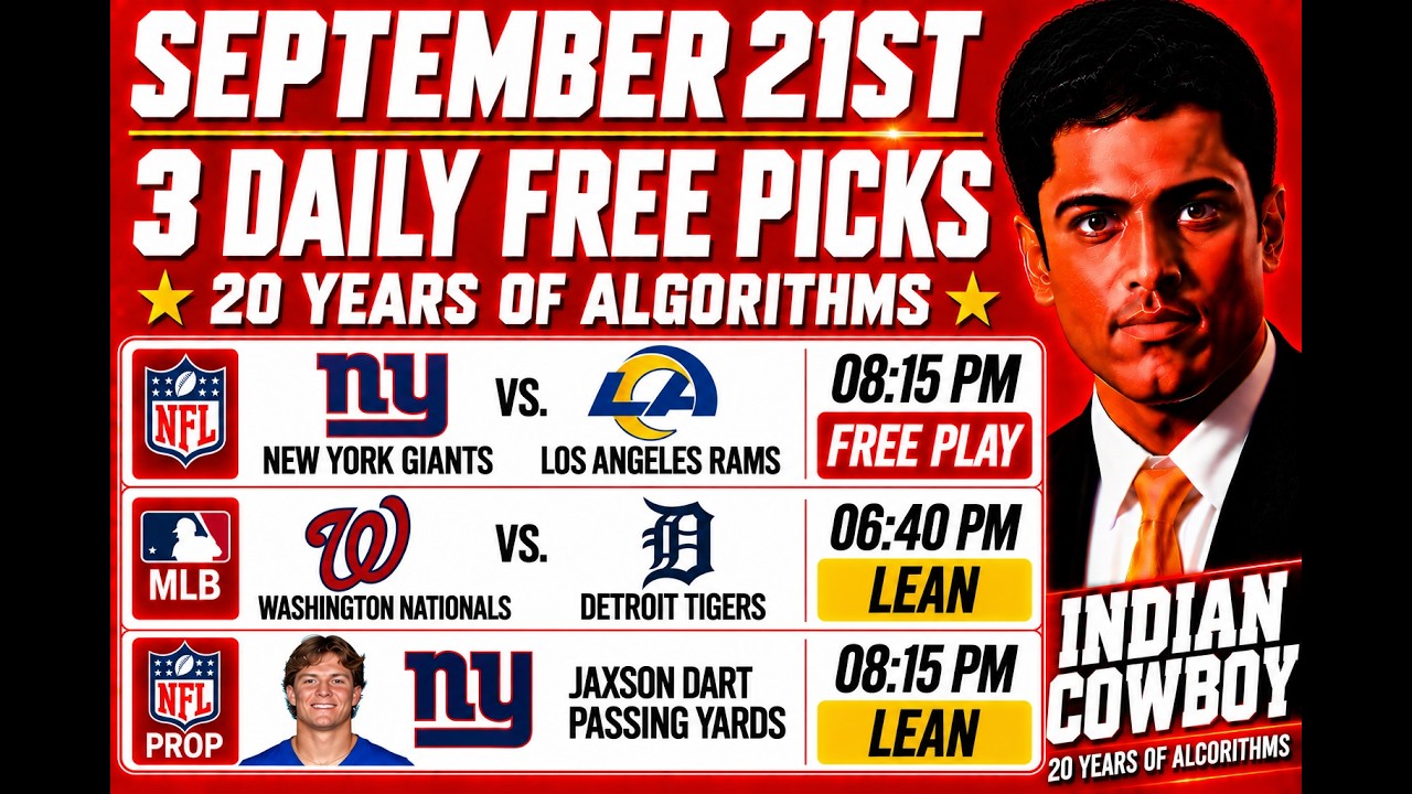Monday NFL Picks, Predictions, Best Bets, Indian Cowboy Picks, September 21th, 2026