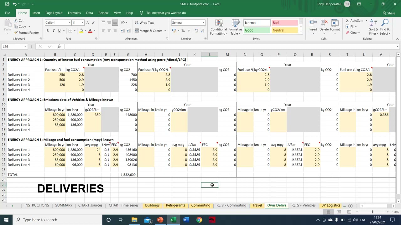 WEAct business carbon emissions calculator