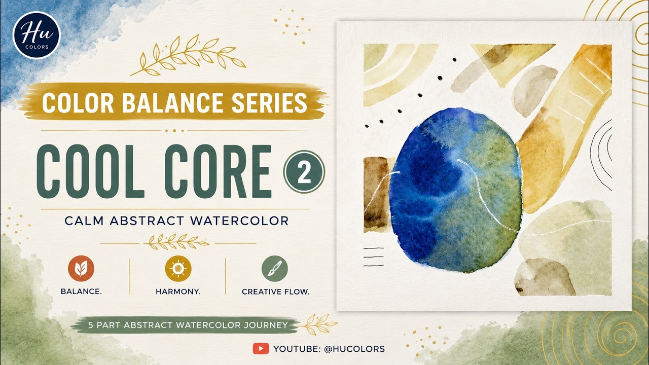Cool Core | Color Balance Series #2 | Calm Abstract Watercolor Art