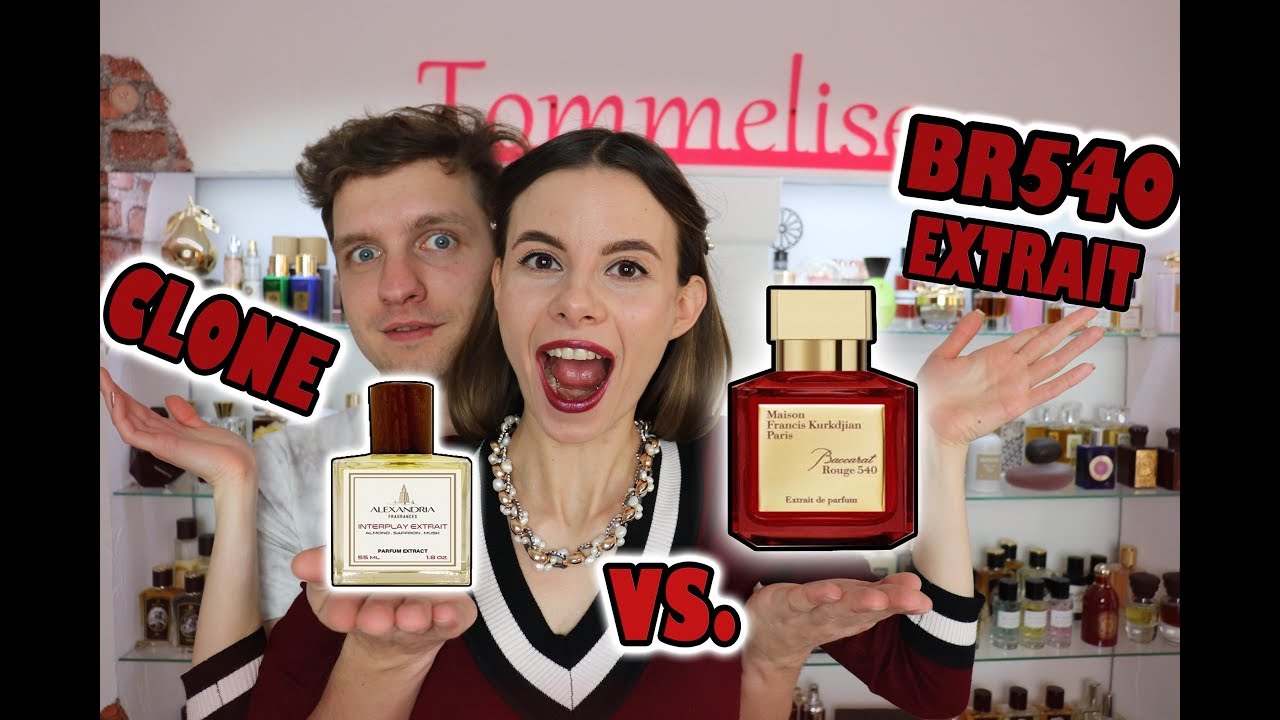 BACCARAT ROUGE 540 EXTRAIT DE PARFUM by MFK vs. CLONE INTERPLAY EXTRAIT by ALEXANDRIA FRAGRANCES
