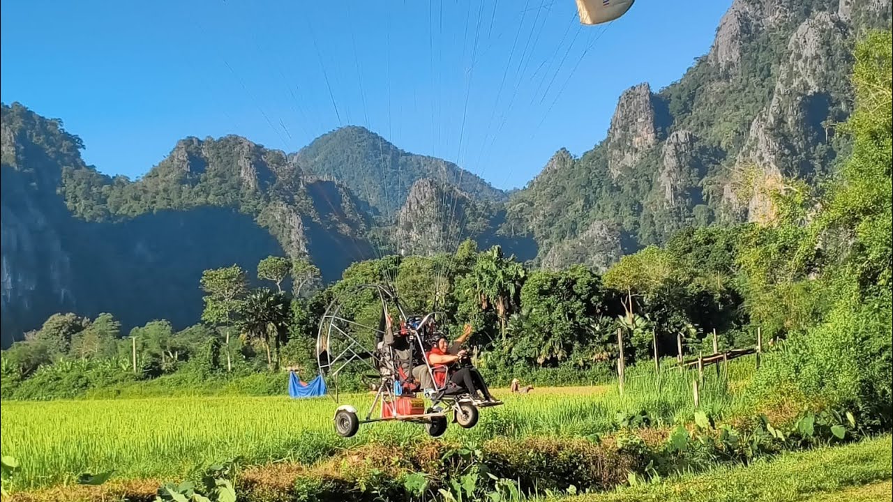 Have you tried Para-Motoring Adventure sports? 😜 #paramotoring #laostravel #adventurerider 