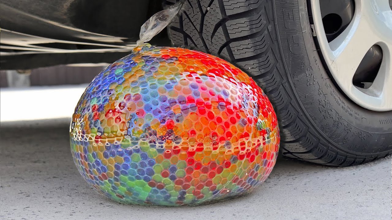 Experiment Car vs GIANT ORBEEZ WATER BALLOON | Crushing Crunchy & Soft Things by Car | 5