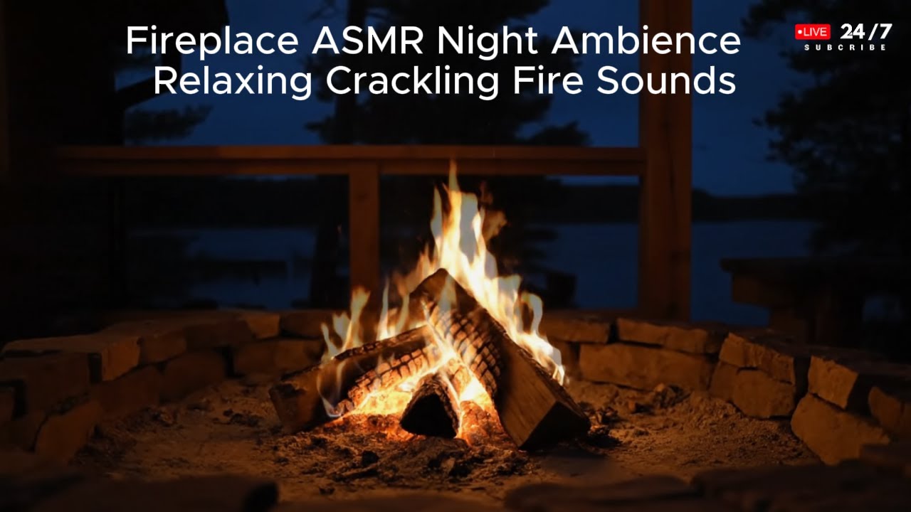Warm Fire Ambience ASMR | Cozy Fireplace Sounds