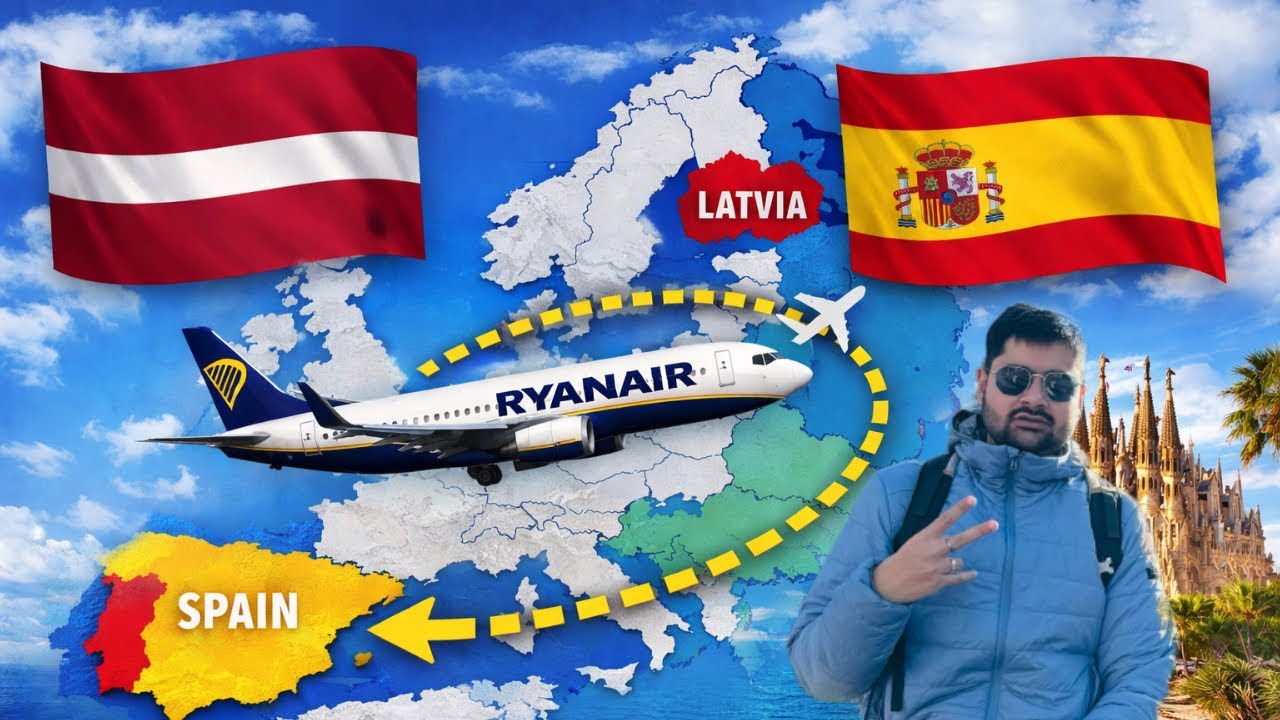 Riga Latvia To Barcelona Spain By RyanAir || Spain EP-01