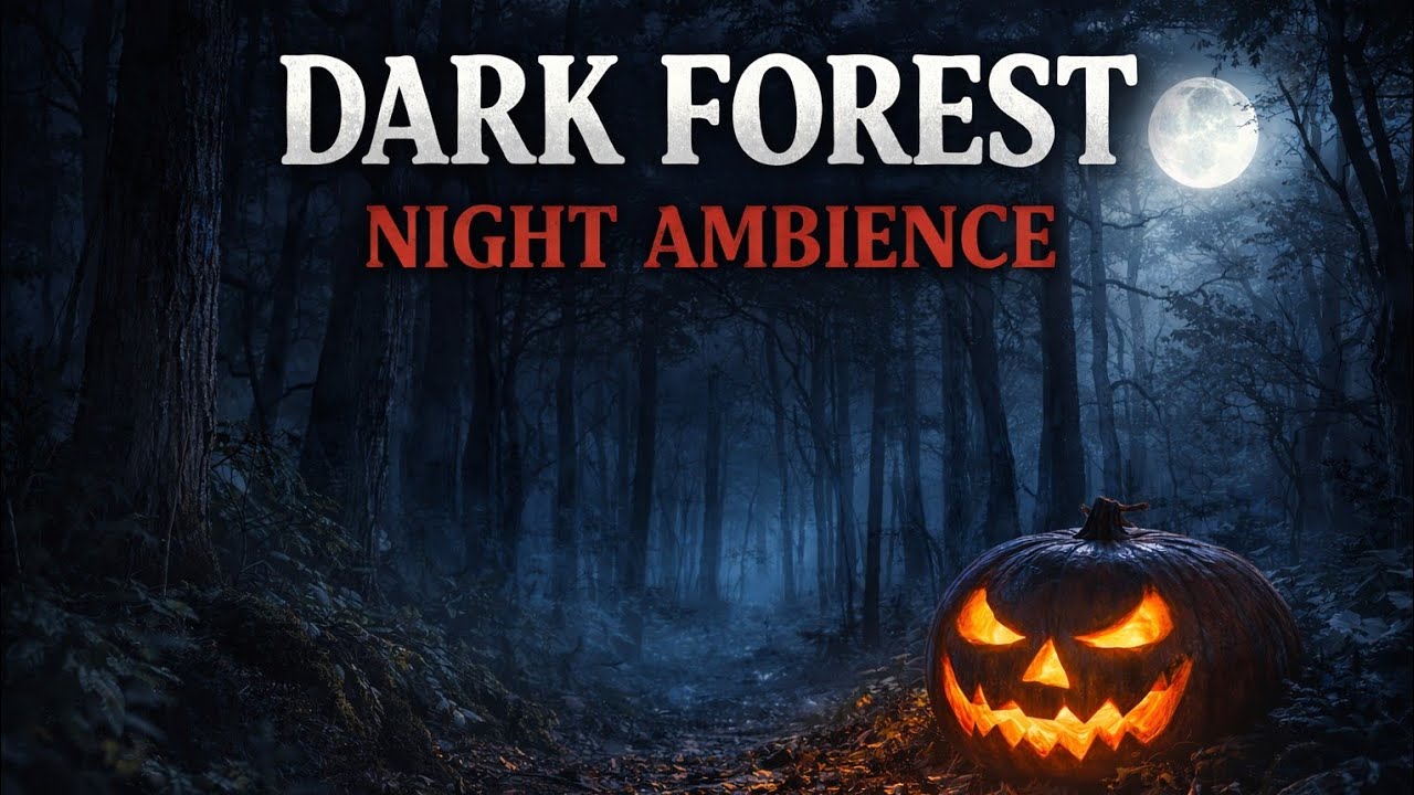 Dark Forest Ambience 🌙 Night Forest Sounds | Mysterious Woodland Atmosphere