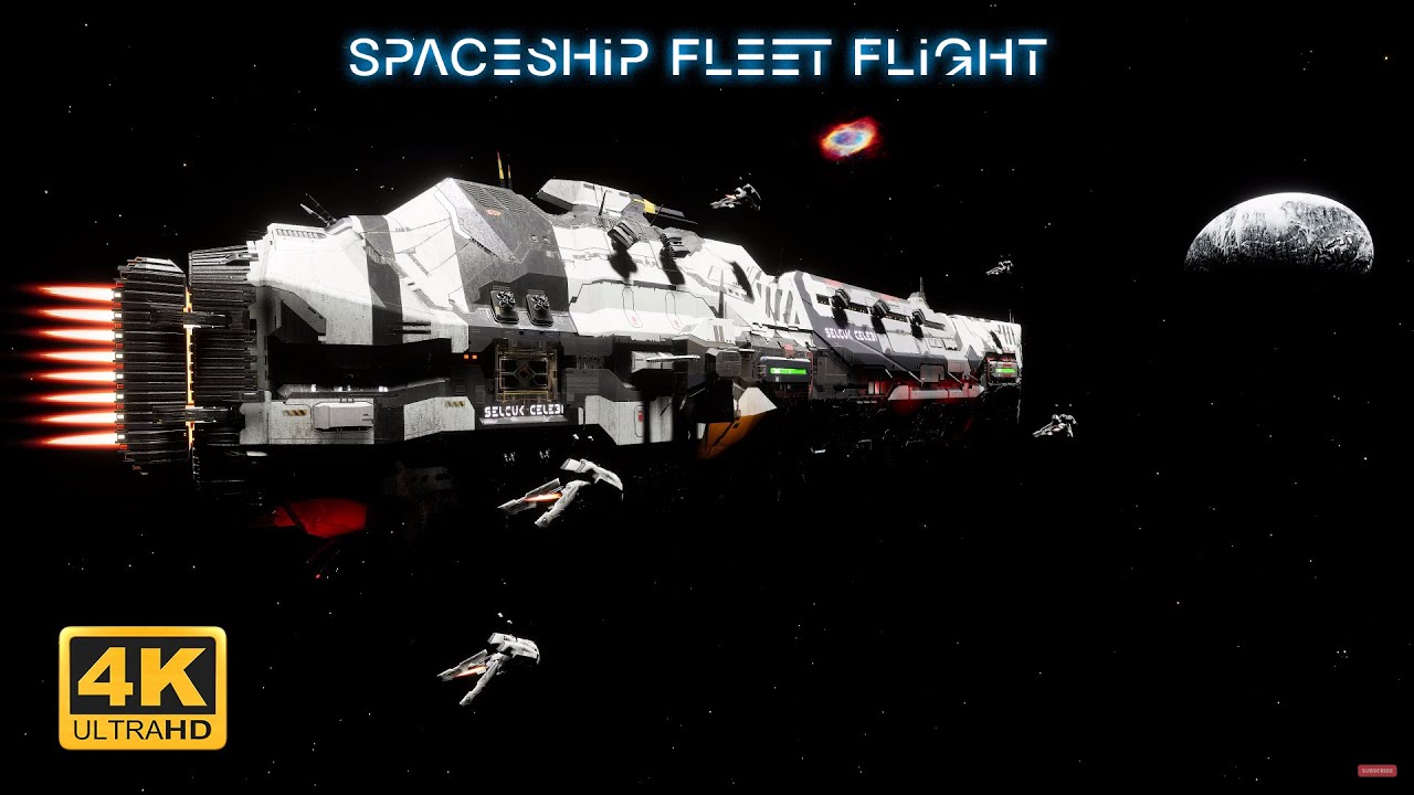 Spaceship Fleet Flight Around Alien Planet. Sci-Fi Radio Chatter Ambience for Relaxing, Sleep, Study