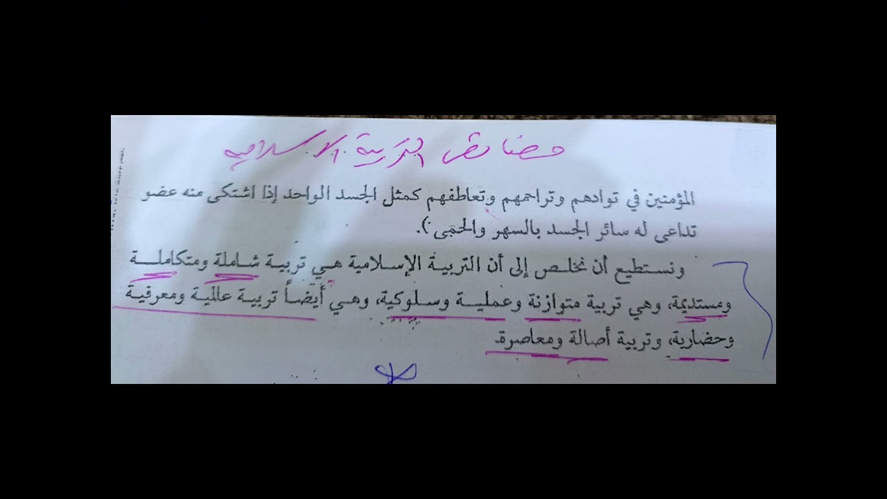 اهداف وخصائص التربية الاسلامية
